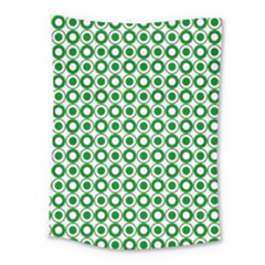 Mazipoodles Green White Donuts Polka Dot  Medium Tapestry