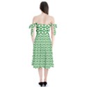 Mazipoodles Green White Donuts Polka Dot  Shoulder Tie Bardot Midi Dress View2