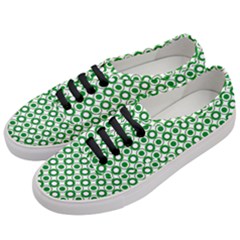 Mazipoodles Green White Donuts Polka Dot  Women s Classic Low Top Sneakers by Mazipoodles