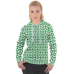 Mazipoodles Green White Donuts Polka Dot  Women s Overhead Hoodie