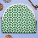 Mazipoodles Green White Donuts Polka Dot  Horseshoe Style Canvas Pouch View1