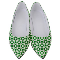 Mazipoodles Green White Donuts Polka Dot  Women s Low Heels by Mazipoodles