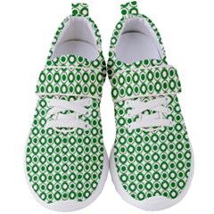 Mazipoodles Green White Donuts Polka Dot  Women s Velcro Strap Shoes by Mazipoodles