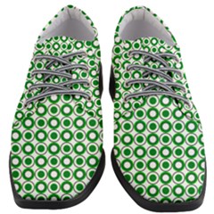 Mazipoodles Green White Donuts Polka Dot  Women Heeled Oxford Shoes by Mazipoodles