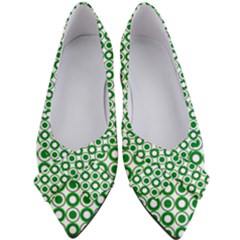 Mazipoodles Green White Donuts Polka Dot  Women s Bow Heels by Mazipoodles