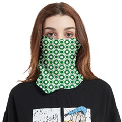 Mazipoodles Green White Donuts Polka Dot  Face Covering Bandana (two Sides) by Mazipoodles