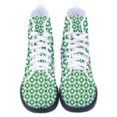 Mazipoodles Green White Donuts Polka Dot  Women s High-top Canvas Sneakers by Mazipoodles