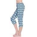 Mazipoodles Dusty Duck Egg Blue White Donuts Polka Dot Capri Leggings  View3