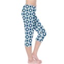 Mazipoodles Dusty Duck Egg Blue White Donuts Polka Dot Capri Leggings  View4