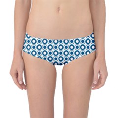 Mazipoodles Dusty Duck Egg Blue White Donuts Polka Dot Classic Bikini Bottoms by Mazipoodles