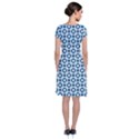 Mazipoodles Dusty Duck Egg Blue White Donuts Polka Dot Short Sleeve Front Wrap Dress View2