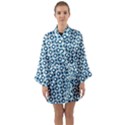 Mazipoodles Dusty Duck Egg Blue White Donuts Polka Dot Long Sleeve Satin Kimono View1