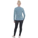 Mazipoodles Dusty Duck Egg Blue White Donuts Polka Dot Velvet Zip Up Jacket View2