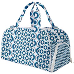 Mazipoodles Dusty Duck Egg Blue White Donuts Polka Dot Burner Gym Duffel Bag by Mazipoodles