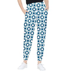 Mazipoodles Dusty Duck Egg Blue White Donuts Polka Dot Women s Tapered Pants by Mazipoodles