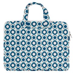 Mazipoodles Dusty Duck Egg Blue White Donuts Polka Dot Macbook Pro 13  Double Pocket Laptop Bag by Mazipoodles