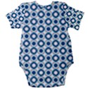 Mazipoodles Dusty Duck Egg Blue White Donuts Polka Dot Baby Short Sleeve Bodysuit View2