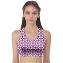 Mazipoodles Magenta White Donuts Polka Dot Fitness Sports Bra View1