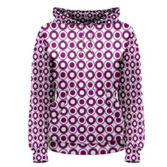 Mazipoodles Magenta White Donuts Polka Dot Women s Pullover Hoodie