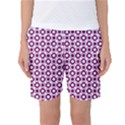 Mazipoodles Magenta White Donuts Polka Dot Women s Basketball Shorts View1