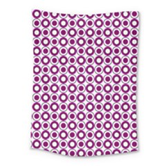 Mazipoodles Magenta White Donuts Polka Dot Medium Tapestry