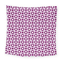 Mazipoodles Magenta White Donuts Polka Dot Square Tapestry (large)