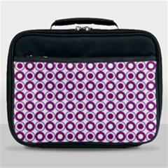 Mazipoodles Magenta White Donuts Polka Dot Lunch Bag by Mazipoodles