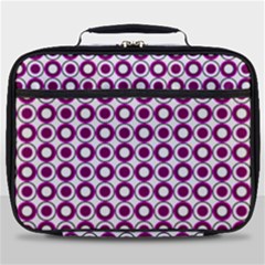 Mazipoodles Magenta White Donuts Polka Dot Full Print Lunch Bag by Mazipoodles