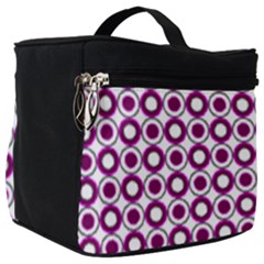 Mazipoodles Magenta White Donuts Polka Dot Make Up Travel Bag (big) by Mazipoodles