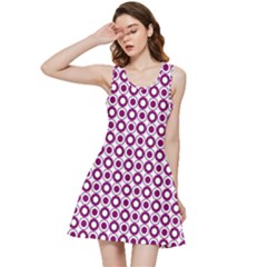 Mazipoodles Magenta White Donuts Polka Dot Inside Out Racerback Dress by Mazipoodles