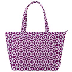 Mazipoodles Magenta White Donuts Polka Dot Back Pocket Shoulder Bag  by Mazipoodles