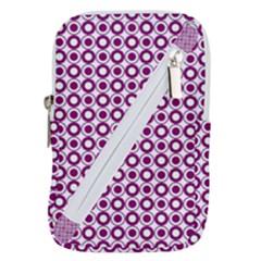 Mazipoodles Magenta White Donuts Polka Dot Belt Pouch Bag (large) by Mazipoodles