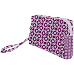 Mazipoodles Magenta White Donuts Polka Dot Wristlet Pouch Bag (small) by Mazipoodles