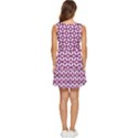 Mazipoodles Magenta White Donuts Polka Dot Tiered Sleeveless Mini Dress View4