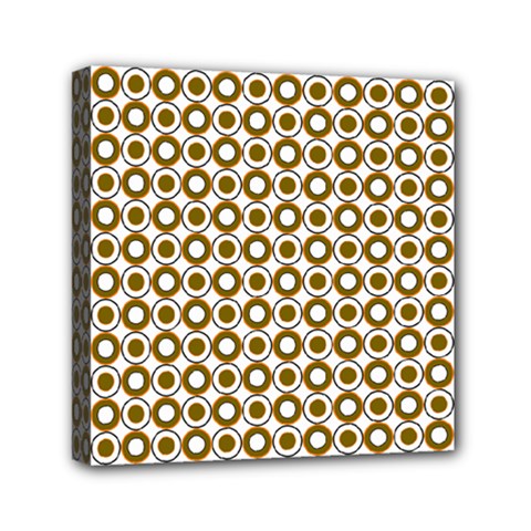 Mazipoodles Olive White Donuts Polka Dot Mini Canvas 6  X 6  (stretched) by Mazipoodles