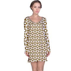 Mazipoodles Olive White Donuts Polka Dot Long Sleeve Nightdress by Mazipoodles