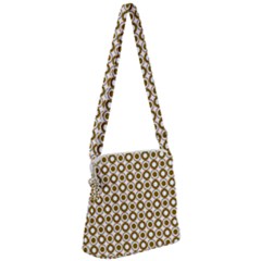 Mazipoodles Olive White Donuts Polka Dot Zipper Messenger Bag by Mazipoodles