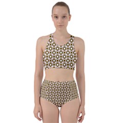 Mazipoodles Olive White Donuts Polka Dot Racer Back Bikini Set by Mazipoodles