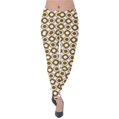 Mazipoodles Olive White Donuts Polka Dot Velvet Leggings