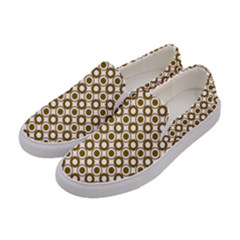 Mazipoodles Olive White Donuts Polka Dot Women s Canvas Slip Ons by Mazipoodles