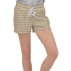 Mazipoodles Olive White Donuts Polka Dot Women s Velour Lounge Shorts by Mazipoodles