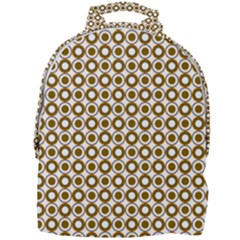 Mazipoodles Olive White Donuts Polka Dot Mini Full Print Backpack by Mazipoodles