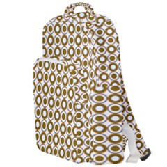 Mazipoodles Olive White Donuts Polka Dot Double Compartment Backpack by Mazipoodles