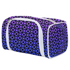 Mazipoodles Purple Pink Gradient Donuts Polka Dot Toiletries Pouch by Mazipoodles