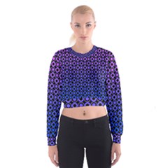 Mazipoodles Purple Pink Gradient Donuts Polka Dot Cropped Sweatshirt