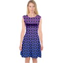 Mazipoodles Purple Pink Gradient Donuts Polka Dot Capsleeve Midi Dress View1