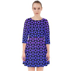 Mazipoodles Purple Pink Gradient Donuts Polka Dot Smock Dress by Mazipoodles