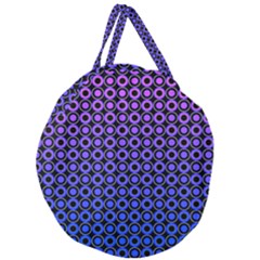 Mazipoodles Purple Pink Gradient Donuts Polka Dot Giant Round Zipper Tote by Mazipoodles