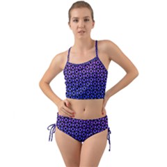 Mazipoodles Purple Pink Gradient Donuts Polka Dot Mini Tank Bikini Set by Mazipoodles