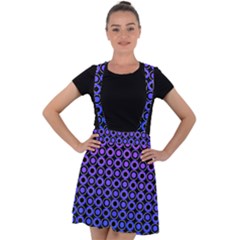 Mazipoodles Purple Pink Gradient Donuts Polka Dot Velvet Suspender Skater Skirt by Mazipoodles